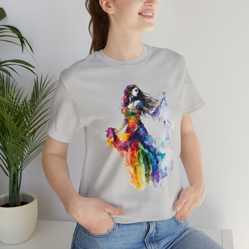 Rainbow Belly Dancer's Pose - Short Sleeve Tee